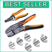 Professional Grade 8-Piece Ratcheting Crimper Set for Versatile Wire Connections