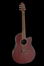 Ovation Applause AB24-2S E-Acoustic Guitar CS Mid Cutaway Ruby Red Satin