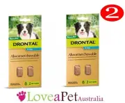 Drontal All Wormer Chews 2 Boxes For Medium Dogs - 10 kgs - 4 Chews EXP 10/2025