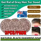 3PCS Organic Grey Reverse Shampoo Bar Hair Darkening Shampoo Soap Hair Shampoo