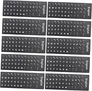 LOORGVEL 10Pcs Multi Language Keyboard Stickers Easy to Apply Keyboard Cover for Computer Notebook Background with Letters for Language Learning Communication