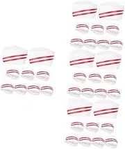 [VALICLUD] 4sets Elegant Tall Chef Hat Elastic Fit Classic Turban Design for Restaurant Uniforms Cooking 9pcs*4