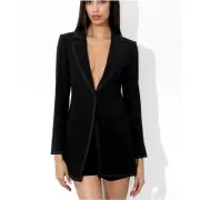Alice + Olivia Black Mya Fitted Blazer Size 2