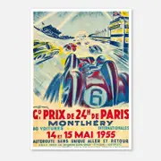 Galrie Vintage 1955 Grand Prix de 24H de Paris Racing Poster by Geo Ham, Poster Only, A1 60 x 84cm (23 x 33inch)