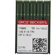 GROZ-BECKERT Pack of 10 Leather Sewing Needles 135 x 16 TRI with Round Piston and Cutting Tip for Industrial Sewing Machines (Nm. 140/22)