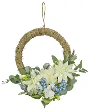 National Tree Company 20In Dahlia, Peony, And Hydrangea Hoop Wreath
