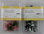ROUND FLOWER BRADS MULTI COLOURS SCRAPBOOKING FASTENERS EMBELLISHMENTS X 45