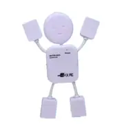 3Pcs 4 Ports High Speed Usb 2.0 Humanoid Hub Splitter(White)
