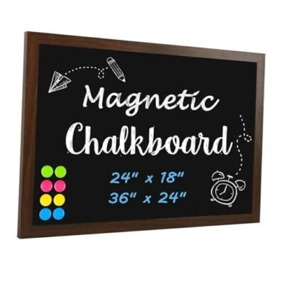 Chalk Board 24" x 36", Magnetic Large Chalkboard 36" x 24" Magnetic Chalkboard
