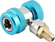 R134 A/C Quick Coupler Adapter Set – Low & High Pressure Connector Valve Core Tool for HVAC Systems (Blue Low Pressure)