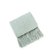 Gray Throw Blanket Faux Cashmere Sofa Cover Vertical Bar Diamond Knit Plaid 130*180Cm Throws & Afghans