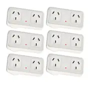 6x Sansai Horizontal Right Powerpoint Double Surge Protector Adaptor/Outlet/AU