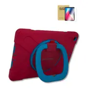 StylePro combo, iPad 7th, 8th, 9th, 10.2” kids case + screen protector, tough shockproof kids case with rotating stand, pink.