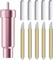 CAREOR 5Pcs Premium Fine Point Cut Blade Deep Cut Blade and Housing Replacement Cutting Blade Compatible with Cricut Maker 3/Maker/Explore 3/Explore Air 2/Air/One/Venture (Pink)