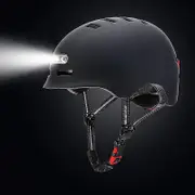 Bike Cycling Helmet Motorcycle Helmet With Illuminated Warning Light For Adult Kids Black M 54-57cm