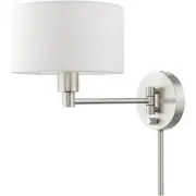Livex Lighting 40080-91 Allison Swing Arm or Wall Lamp Brushed Nickel