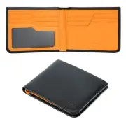 Calfskin Slim Wallets For Men RFID Blocking Leather Minimalist Front Pocket M...