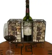 Lot of 10, Wine Bottle Cork Cages, Painted Metal, Displays Wine Glass or Bottle