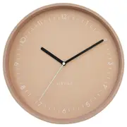 NeXtime Berlin Glass Analogue 30cm Hanging Wall Clock Decor Silent Sweep Pink
