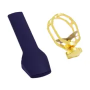 Saxophone Alto Metal Mouthpiece Bare Copper Hollow Clip+hat Alto Sax Accessories