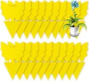 25 Pack Yellow Sticky Traps, Fruit Fly Fungus Gnat Trap for Indoor/Outdoor Use, Houseplant Sticky Bug Insect Catcher Glue Trappers