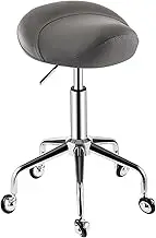 Beauty Stool Treatment Stool,Adjustable Height Saddle Stool, Ergonomic Rolling Chair Massage Clinic, Bar, Spa Salon 360 Swivel Office Chair with Wide Thick Seat,Beige