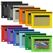 12 Pack Pencil Pouch for 3 Ring Binder Bulk Binder Pencil Pouch with Zipper, ...