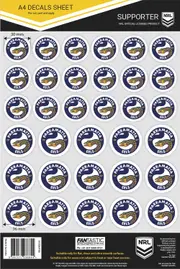 Parramatta Eels NRL A4 Decal Sticker Sheet