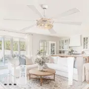 65 Inch Ceiling Fan with Lights Farmhouse Caged Ceiling Fans with Remote Whit...