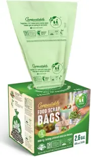 Compostable Bags 2.6 Gallon 100 Count Small Kitchen Food Waste Bin Certified