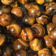13pcs+ Natural Tiger's eye stone quartz Sphere crystal ball rock Healing 101g