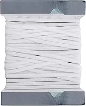 WedDecor Flat Mask Elastic Cord, Elastic String Stretchy Strap Cord for DIY Mask Making, Flat Elastic Band White Elastic Ribbon for Sewing and Crafts, 3mm Width, 50 Metres