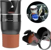 Car Cup Holder Organizer, 5 in 1 Multifunctional 360° Rotating Car Cup Holder Insert,Car Multi Cup Holder Extender, Adjustable Base Bottles Rack for Car Interior