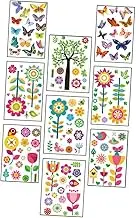 1 Set Spring Themed Window Stickers Self Adhesive Electrostatic Clings for Home Decor Butterflies Cartoon Design Easy to Remove Reposition for Spring Parties Doors