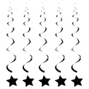 20 Pcs Black Stars Hanging Decorations Stars Streamers Ceiling Decorations