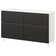 BESTÅ storage combination w doors/drawers, white Hammarsmed/Stubbarp/anthracite, 120x42x74 cm