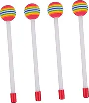 BAZEITFLOW 4Pcs Rainbow Percussion Drumsticks Musical Instruments for Early Education and Rhythm Development Durable Drum Accessories for Boys