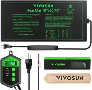 10"X 20.75" Seedling Heat Mat and Digital Thermostat Combo Set, UL & Met-Certifi