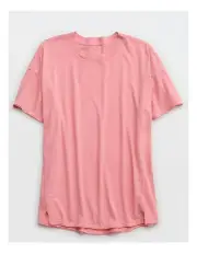 [Aerie] Crewneck Oversized Boyfriend T-Shirt in Strawberry Mist