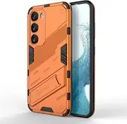 [JOJOBE] Horizontal Kickstand Case for Samsung Galaxy S23 Ultra 5G Cover case Phone Holder with Vertical Kickstand Case Compatible with Samsung S23 Ultra 5G-Orange