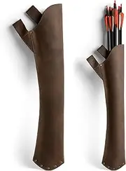 Valhalla Gear, Hip Quiver with Belt Loop, Arrow Holder for Target Shooting, Bow Hunting and Archery Sports, Target Training, Full Grain Leather, Handmade, Bourbon Brown