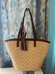 Patricia Nash Marconia Zig-Zag Woven Tote NWT