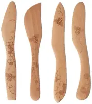 Talisman Designs Laser Etched Beechwood Spreaders | Set of 4 Honey Bee Design...