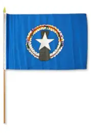 12x18 12"x18" Lot of 12 (Dozen) Northern Marianas Stick Flag wood staff