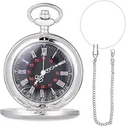 [HORIALENCE] Vintage Pocket Watch with Roman Numerals Dial Chain Movement Stylish Design for Men Women Lightweight Compact for Everyday Use