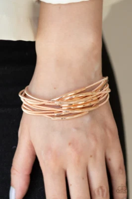 Paparazzi: City Stretch - Rose Gold Bracelet