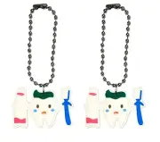 Teeth Tooth Tumbler Chain Cup Mug Bottle Drink Coffee Tea Unique Set of 2