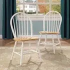 Better Homes and Gardens Autumn Lane Windsor Solid Wood Dining Chairs White Oak