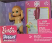 Barbie Skippers Babysitters Inc Lgt Brown Hair Baby W/ Bottle Blanket New/Boxed
