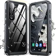 [ANTSHARE] for Samsung Galaxy S23 FE 5G Case Waterproof, Built in Screen Protector 360° Full Body Heavy Duty Protective Shockproof IP68 Underwater Case for Galaxy S23 FE 5G - Black